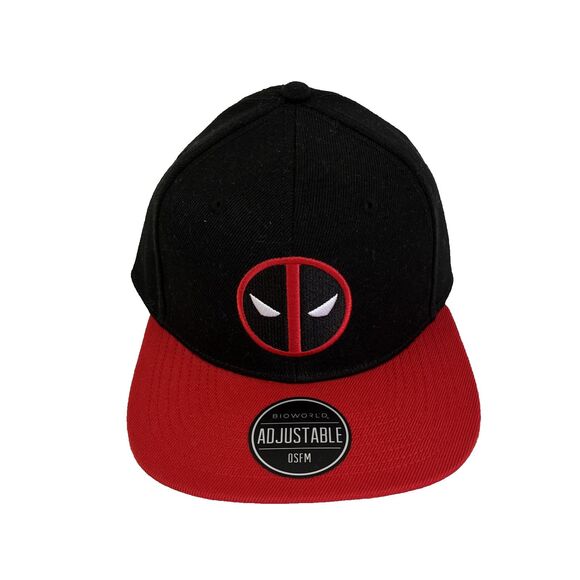 NWT Bioworld Marvel Deadpool Adjustable Snapback Baseball Cap Hat Red Black New - Picture 1 of 5